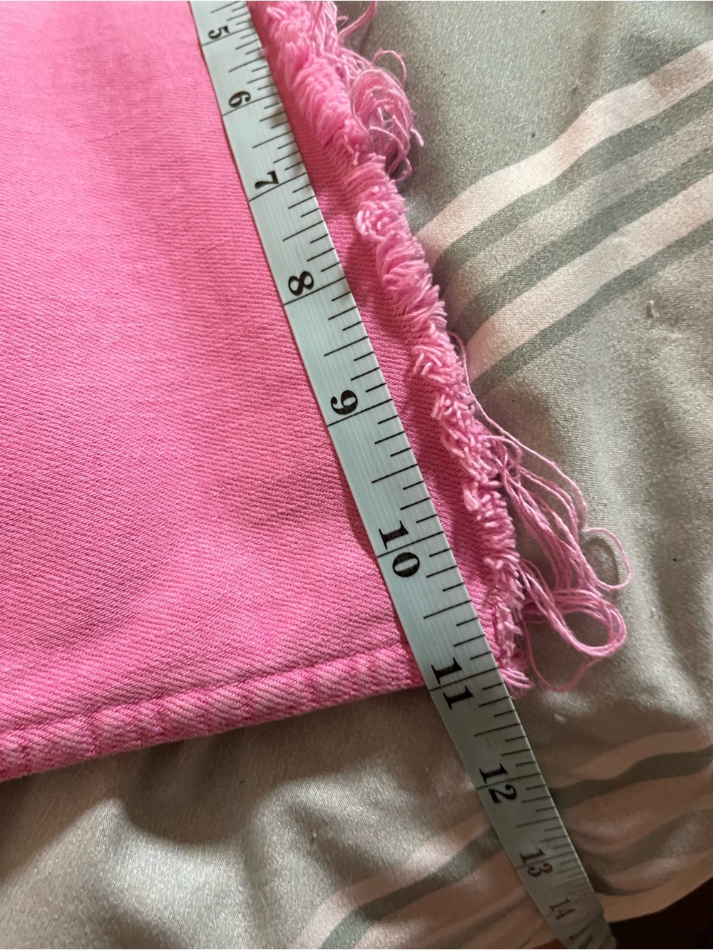 Zara Marine Straight Jean Waist Wide Leg Pink cropped raw hem 6 cotton stretch - Picture 10 of 11